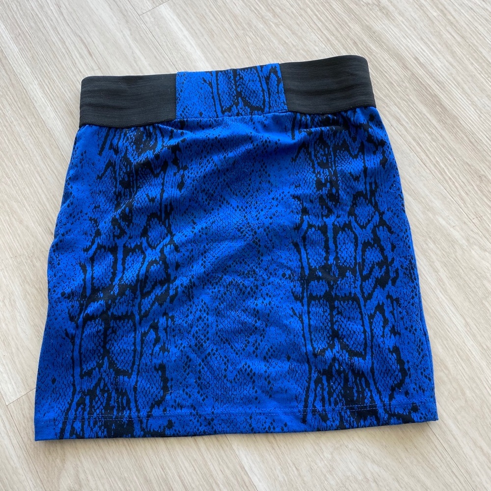 Blue snakeskin skirt